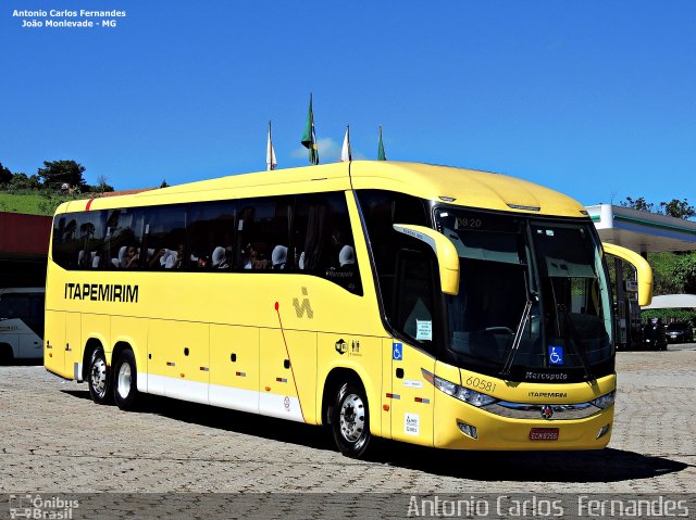 Viação Itapemirim 60581 na cidade de João Monlevade, Minas Gerais, Brasil, por Antonio Carlos Fernandes. Número da foto: #3568096.