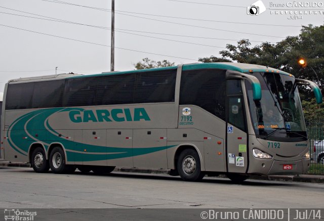 Viação Garcia 7192 na cidade de São Paulo, São Paulo, Brasil, por Bruno Cândido Ribeiro. Número da foto: #3578627.