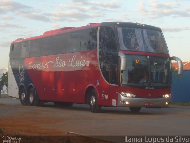 Expresso São Luiz 7310 na cidade de Goiânia, Goiás, Brasil, por Itamar Lopes da Silva. Número da foto: #3577897.