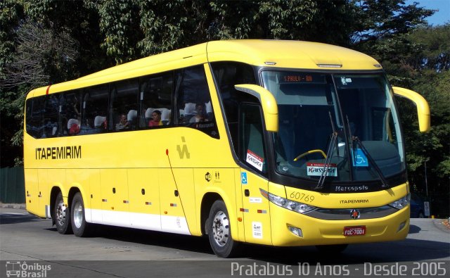 Viação Itapemirim 60769 na cidade de São Paulo, São Paulo, Brasil, por Cristiano Soares da Silva. Número da foto: #3578180.