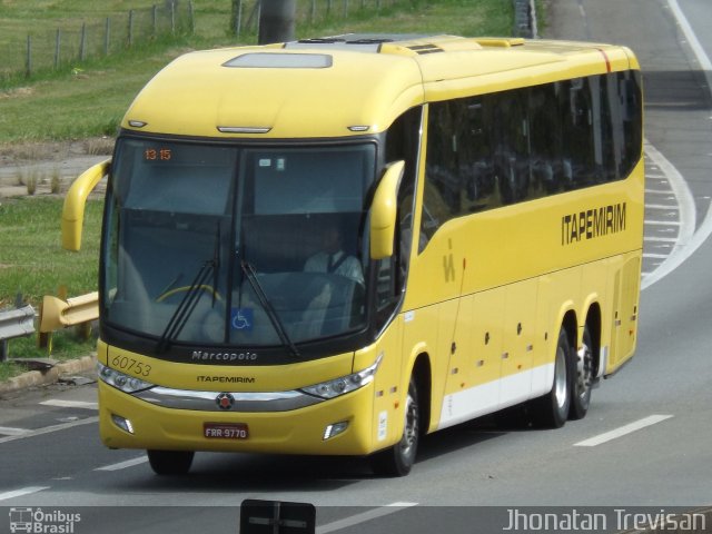 Viação Itapemirim 60753 na cidade de Lavrinhas, São Paulo, Brasil, por Jhonatan Diego da Silva Trevisan. Número da foto: #3581223.