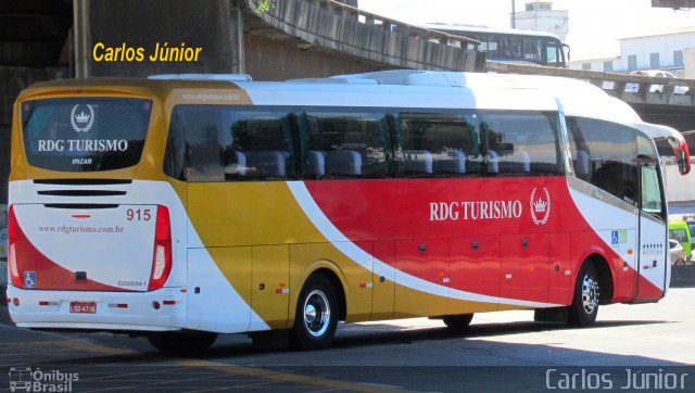 Auto Viação RDG Turismo 915 na cidade de Rio de Janeiro, Rio de Janeiro, Brasil, por Carlos Júnior. ID da foto: 3541730.