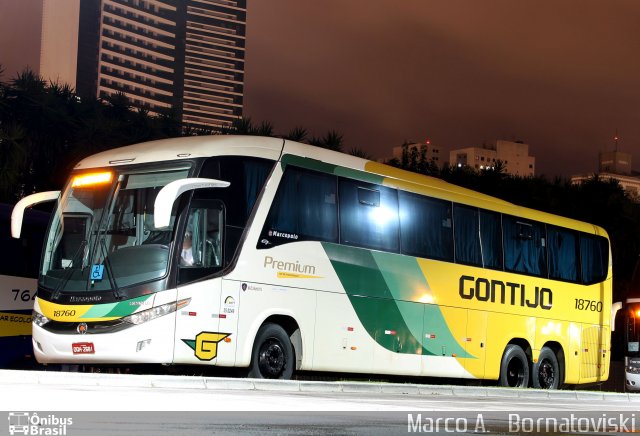 Empresa Gontijo de Transportes 18760 na cidade de Curitiba, Paraná, Brasil, por Marco A.   Bornatoviski. Número da foto: #3583553.