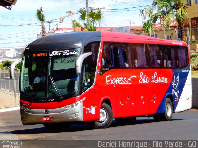 Expresso São Luiz 7740 na cidade de Rio Verde, Goiás, Brasil, por Daniel Henrique. ID da foto: 3586890.