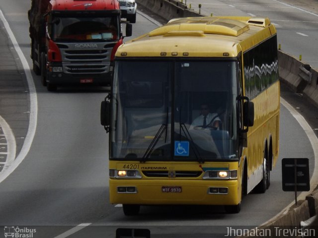 Viação Itapemirim 44201 na cidade de Lavrinhas, São Paulo, Brasil, por Jhonatan Diego da Silva Trevisan. ID da foto: 3587841.