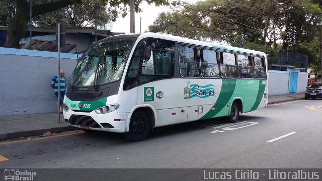 Viação Piracicabana Santos 5205 na cidade de Santos, São Paulo, Brasil, por Lucas Cirilo. Número da foto: #3590091.