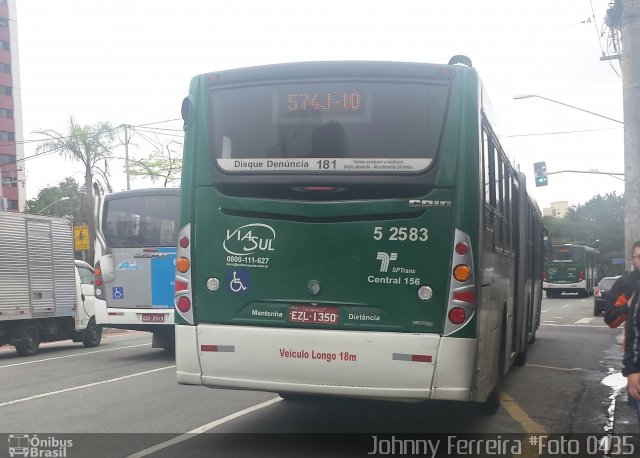 Via Sul Transportes Urbanos 5 2583 na cidade de São Paulo, São Paulo, Brasil, por Johnny Ferreira. Número da foto: #3593080.