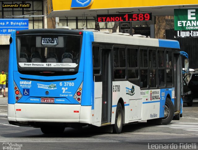 Viação Paratodos > São Jorge > Metropolitana São Paulo > Mobibrasil 6 3780 na cidade de São Paulo, São Paulo, Brasil, por Leonardo Fidelli. ID da foto: 3592160.