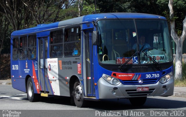 Empresa de Ônibus Vila Galvão 30.750 na cidade de São Paulo, São Paulo, Brasil, por Cristiano Soares da Silva. ID da foto: 3591539.