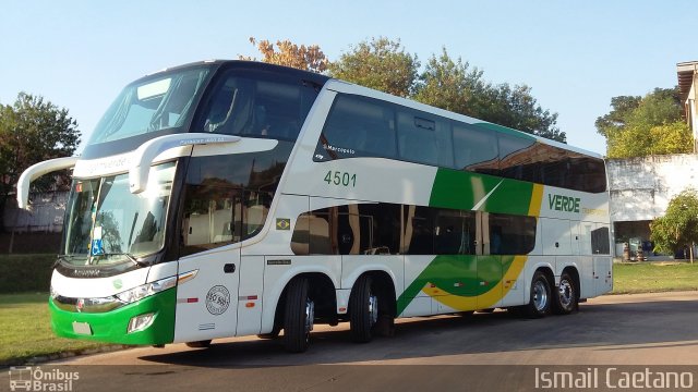 Verde Transportes 4501 na cidade de Cuiabá, Mato Grosso, Brasil, por Ismail Caetano. ID da foto: 3594037.