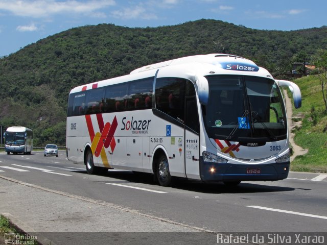 Solazer Transportes e Turismo 3063 na cidade de Petrópolis, Rio de Janeiro, Brasil, por Rafael da Silva Xarão. Número da foto: #3594874.