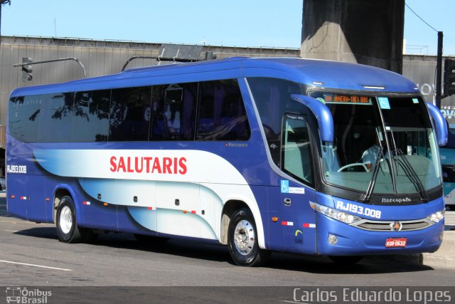 Viação Salutaris e Turismo RJ 193.008 na cidade de Rio de Janeiro, Rio de Janeiro, Brasil, por Carlos Eduardo Lopes. ID da foto: 3595043.