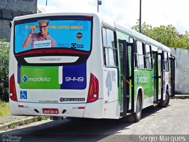Viação Modelo 9449 na cidade de Aracaju, Sergipe, Brasil, por Sergio Marques . Número da foto: #3600516.