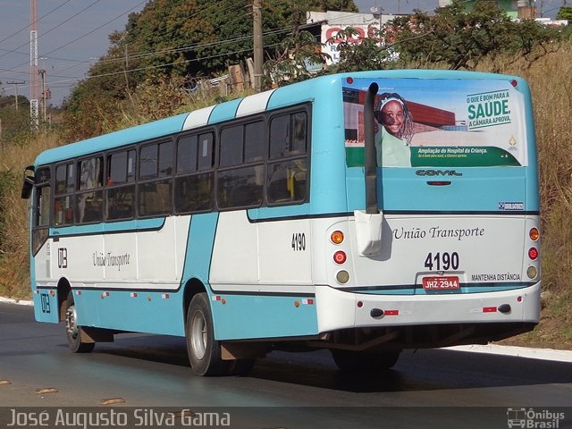 UTB - União Transporte Brasília 4190 na cidade de Gama, Distrito Federal, Brasil, por José Augusto da Silva Gama. ID da foto: 3600423.