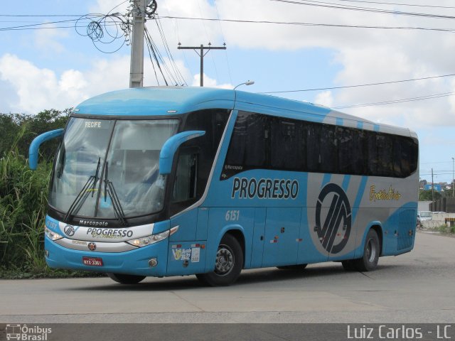 Auto Viação Progresso 6151 na cidade de Recife, Pernambuco, Brasil, por Luiz Carlos de Santana. Número da foto: #3600530.