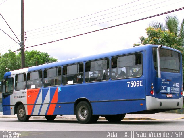 Viação Piracicabana 7506E na cidade de São Vicente, São Paulo, Brasil, por Adam Xavier Rodrigues Lima. ID da foto: 3543949.