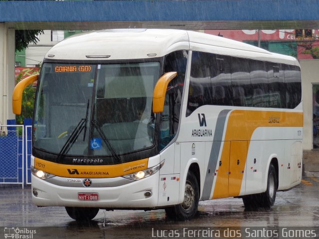 Viação Araguarina 11011 na cidade de Goiânia, Goiás, Brasil, por Lucas Ferreira dos Santos Gomes. Número da foto: #3606002.