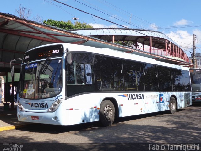 VICASA - Viação Canoense S.A. 3553 na cidade de Canoas, Rio Grande do Sul, Brasil, por Fábio Takahashi Tanniguchi. ID da foto: 3547977.