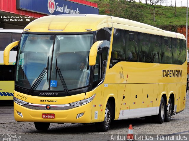 Viação Itapemirim 60599 na cidade de João Monlevade, Minas Gerais, Brasil, por Antonio Carlos Fernandes. Número da foto: #3550782.