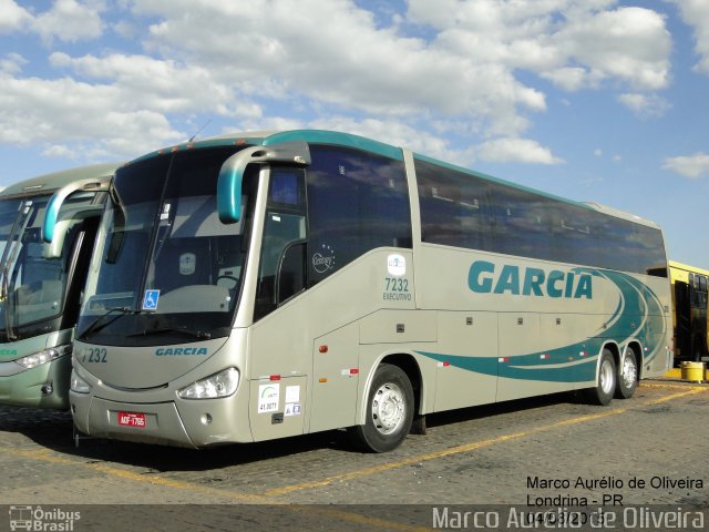 Viação Garcia 7232 na cidade de Londrina, Paraná, Brasil, por Marco Aurélio de Oliveira. Número da foto: #3553159.