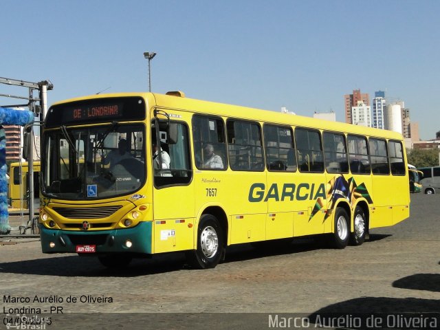 Viação Garcia 7657 na cidade de Londrina, Paraná, Brasil, por Marco Aurélio de Oliveira. Número da foto: #3553211.
