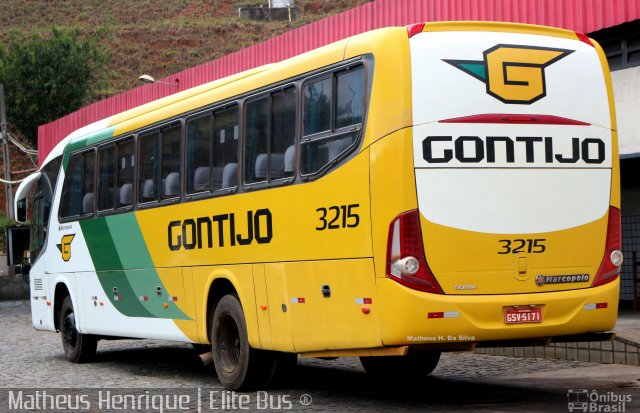 Empresa Gontijo de Transportes 3215 na cidade de João Monlevade, Minas Gerais, Brasil, por Matheus Henrique. ID da foto: 3555761.