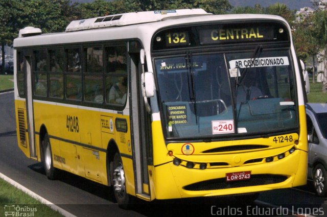 Real Auto Ônibus 41248 na cidade de Rio de Janeiro, Rio de Janeiro, Brasil, por Carlos Eduardo Lopes. ID da foto: 3558175.