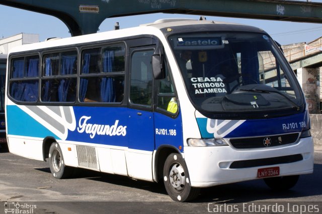 Auto Ônibus Fagundes RJ 101.186 na cidade de São Gonçalo, Rio de Janeiro, Brasil, por Carlos Eduardo Lopes. Número da foto: #3558185.