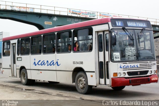 Icaraí Auto Transportes SG 54.098 na cidade de São Gonçalo, Rio de Janeiro, Brasil, por Carlos Eduardo Lopes. ID da foto: 3558204.