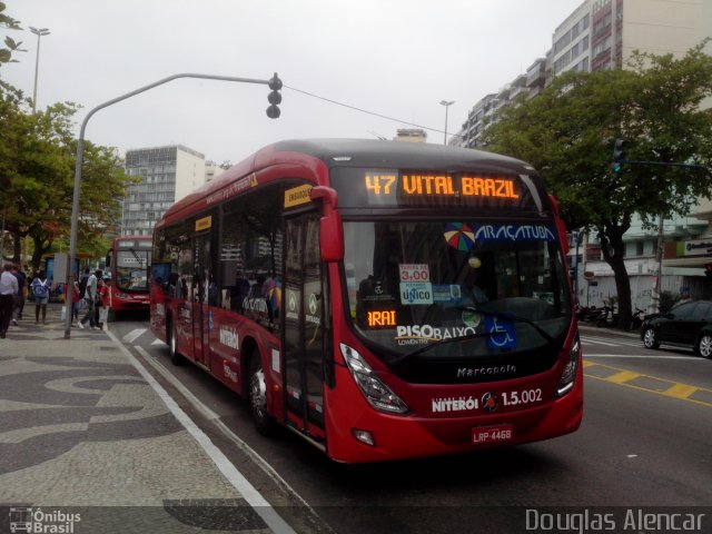 Viação Araçatuba 1.5.002 na cidade de Niterói, Rio de Janeiro, Brasil, por Douglas Alencar. Número da foto: #3610092.