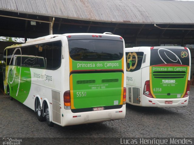 Expresso Princesa dos Campos 5550 na cidade de Foz do Iguaçu, Paraná, Brasil, por Lucas Henrique Mendes. ID da foto: 3630365.