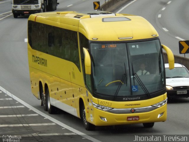 Viação Itapemirim 60753 na cidade de Lavrinhas, São Paulo, Brasil, por Jhonatan Diego da Silva Trevisan. Número da foto: #3633111.