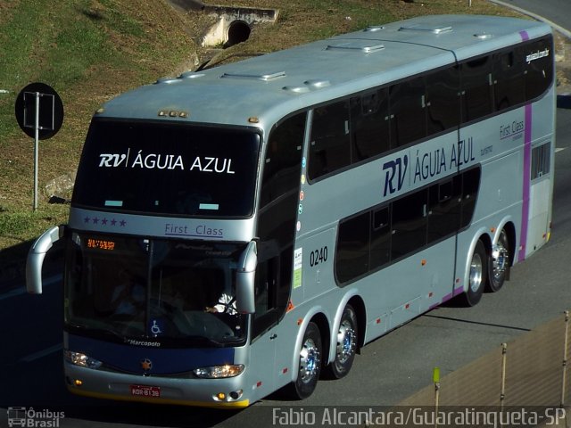 Águia Azul Turismo 0240 na cidade de Aparecida, São Paulo, Brasil, por Fabio Alcantara. ID da foto: 3637745.