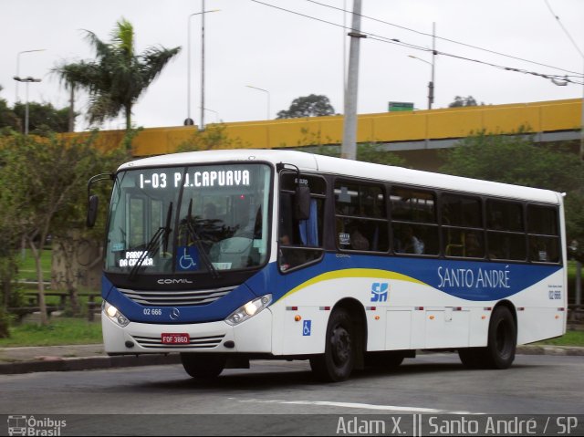 Viação Vaz 02 666 na cidade de Santo André, São Paulo, Brasil, por Adam Xavier Rodrigues Lima. Número da foto: #3639160.