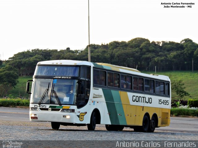 Empresa Gontijo de Transportes 15495 na cidade de João Monlevade, Minas Gerais, Brasil, por Antonio Carlos Fernandes. Número da foto: #3640877.