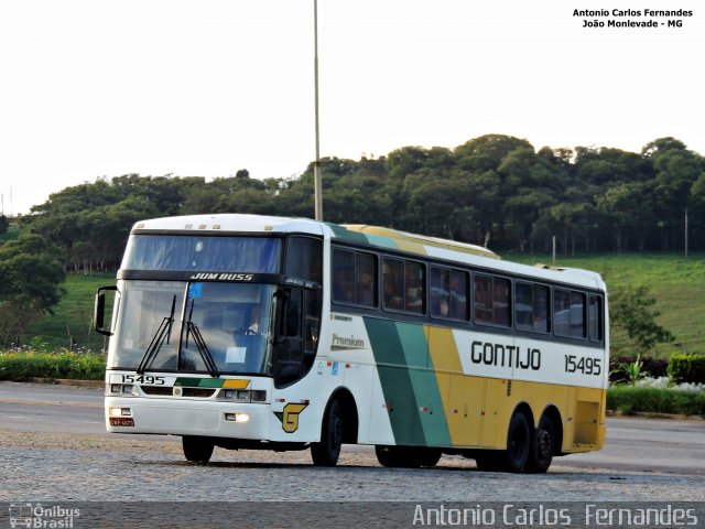 Empresa Gontijo de Transportes 15495 na cidade de João Monlevade, Minas Gerais, Brasil, por Antonio Carlos Fernandes. ID da foto: 3640877.