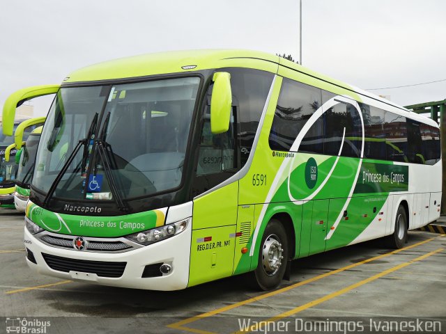 Expresso Princesa dos Campos 6591 na cidade de Curitiba, Paraná, Brasil, por Wagner Domingos Ivanesken. ID da foto: 3642226.