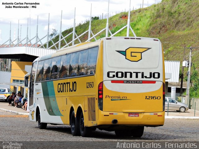 Empresa Gontijo de Transportes 12160 na cidade de João Monlevade, Minas Gerais, Brasil, por Antonio Carlos Fernandes. ID da foto: 3640824.