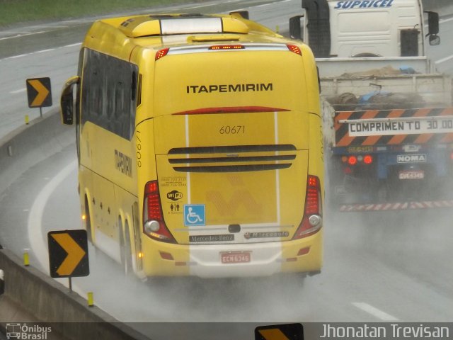 Viação Itapemirim 60671 na cidade de Lavrinhas, São Paulo, Brasil, por Jhonatan Diego da Silva Trevisan. ID da foto: 3642389.