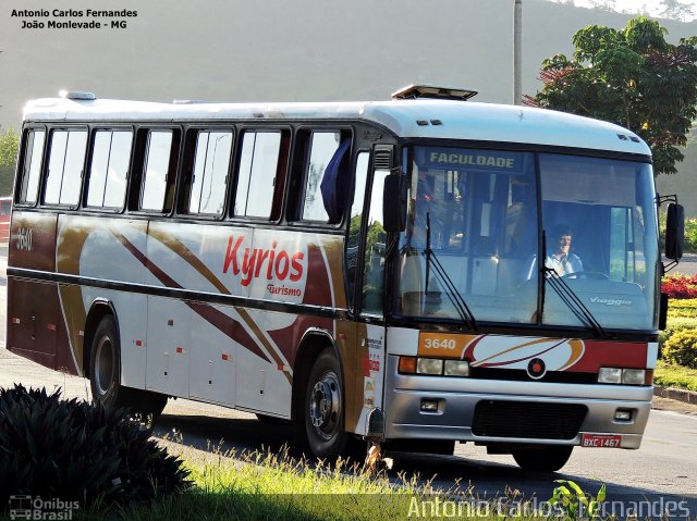 Kyrios Transportes e Turismo 3640 na cidade de João Monlevade, Minas Gerais, Brasil, por Antonio Carlos Fernandes. Número da foto: #3644561.