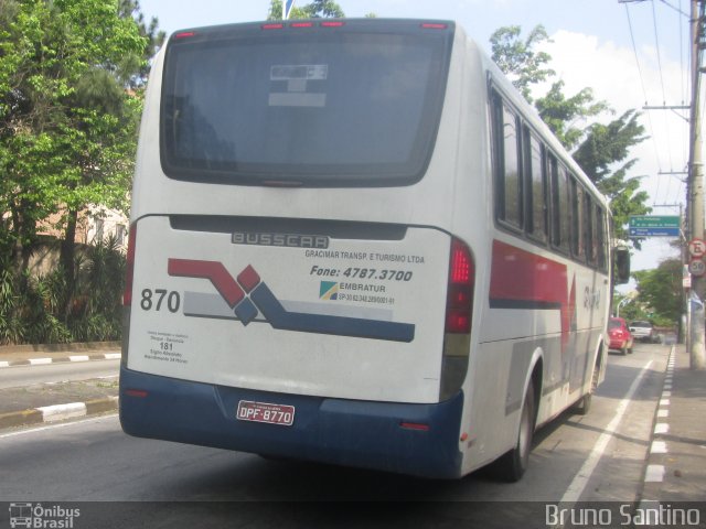 Gracimar Transporte e Turismo 870 na cidade de Taboão da Serra, São Paulo, Brasil, por Bruno Santino. Número da foto: #3643371.
