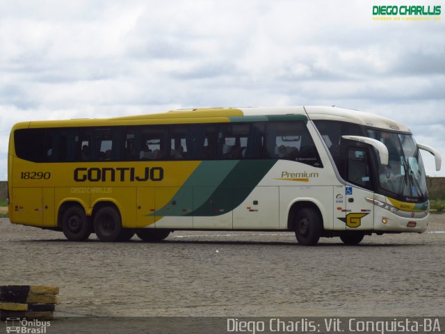 Empresa Gontijo de Transportes 18290 na cidade de Vitória da Conquista, Bahia, Brasil, por Diego Charlis Coelho. ID da foto: 3646311.