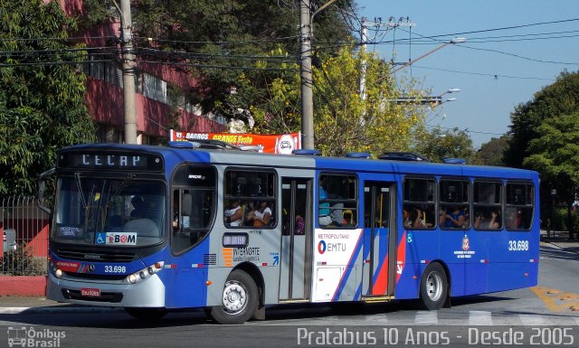 Guarulhos Transportes 33.698 na cidade de Guarulhos, São Paulo, Brasil, por Cristiano Soares da Silva. ID da foto: 3647715.