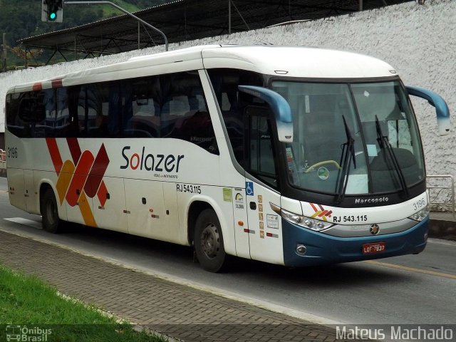 Solazer Transportes e Turismo 3196 na cidade de Angra dos Reis, Rio de Janeiro, Brasil, por Mateus Machado. ID da foto: 3648806.