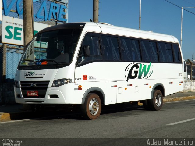 GW Transportes e Turismo 1012 na cidade de Belo Horizonte, Minas Gerais, Brasil, por Adão Raimundo Marcelino. Número da foto: #3650226.