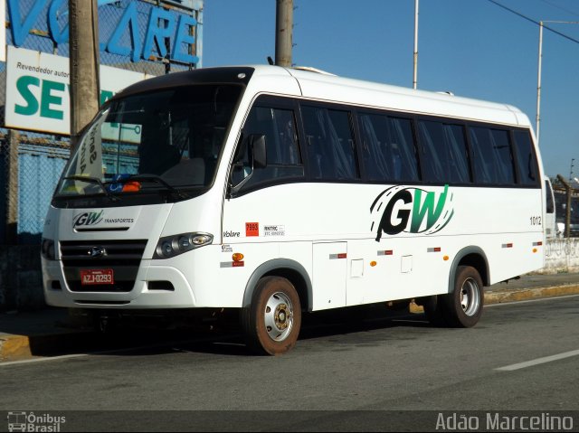 GW Transportes e Turismo 1012 na cidade de Belo Horizonte, Minas Gerais, Brasil, por Adão Raimundo Marcelino. ID da foto: 3650226.