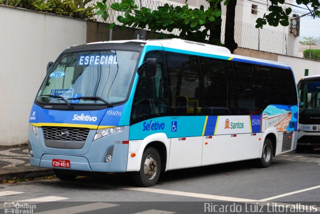 Guaiúba Transportes 151011 na cidade de Santos, São Paulo, Brasil, por Ricardo Luiz. Número da foto: #3612972.