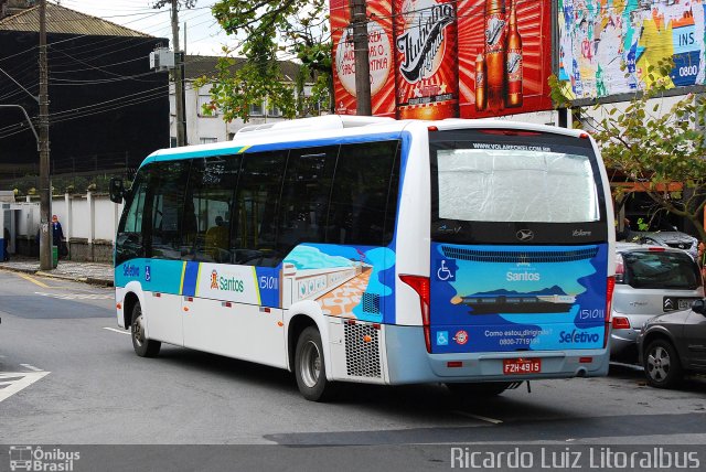 Guaiúba Transportes 151011 na cidade de Santos, São Paulo, Brasil, por Ricardo Luiz. Número da foto: #3613086.