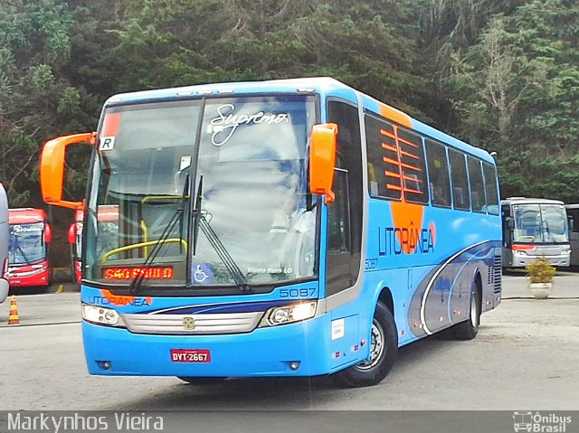 Litorânea Transportes Coletivos 5087 na cidade de Campos do Jordão, São Paulo, Brasil, por Marcos Henrique Vieira da Silva. ID da foto: 3611745.