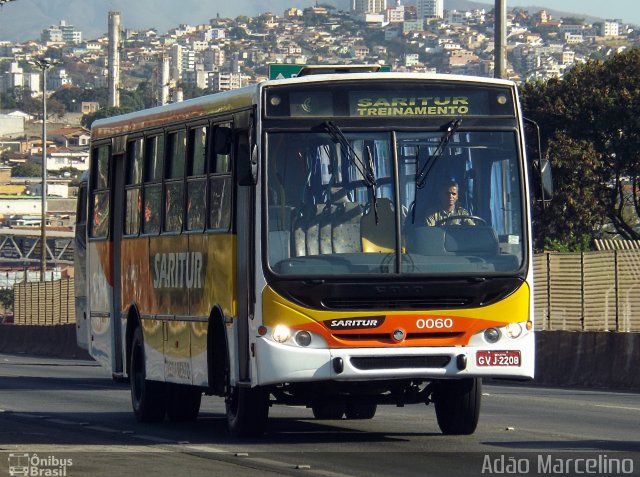 Saritur - Santa Rita Transporte Urbano e Rodoviário 0060 na cidade de Belo Horizonte, Minas Gerais, Brasil, por Adão Raimundo Marcelino. ID da foto: 3612652.